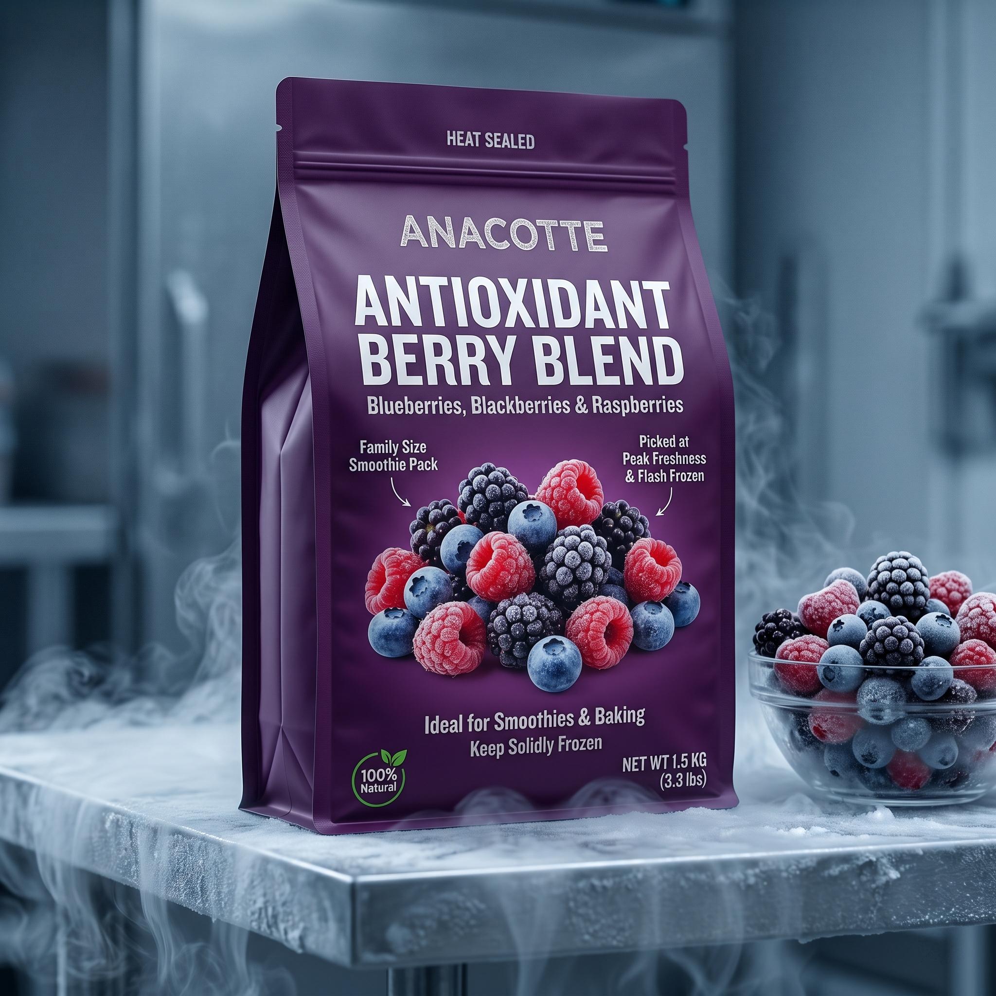 Heavy-Duty Side Gusset Bags for Bulk Smoothie Fruits