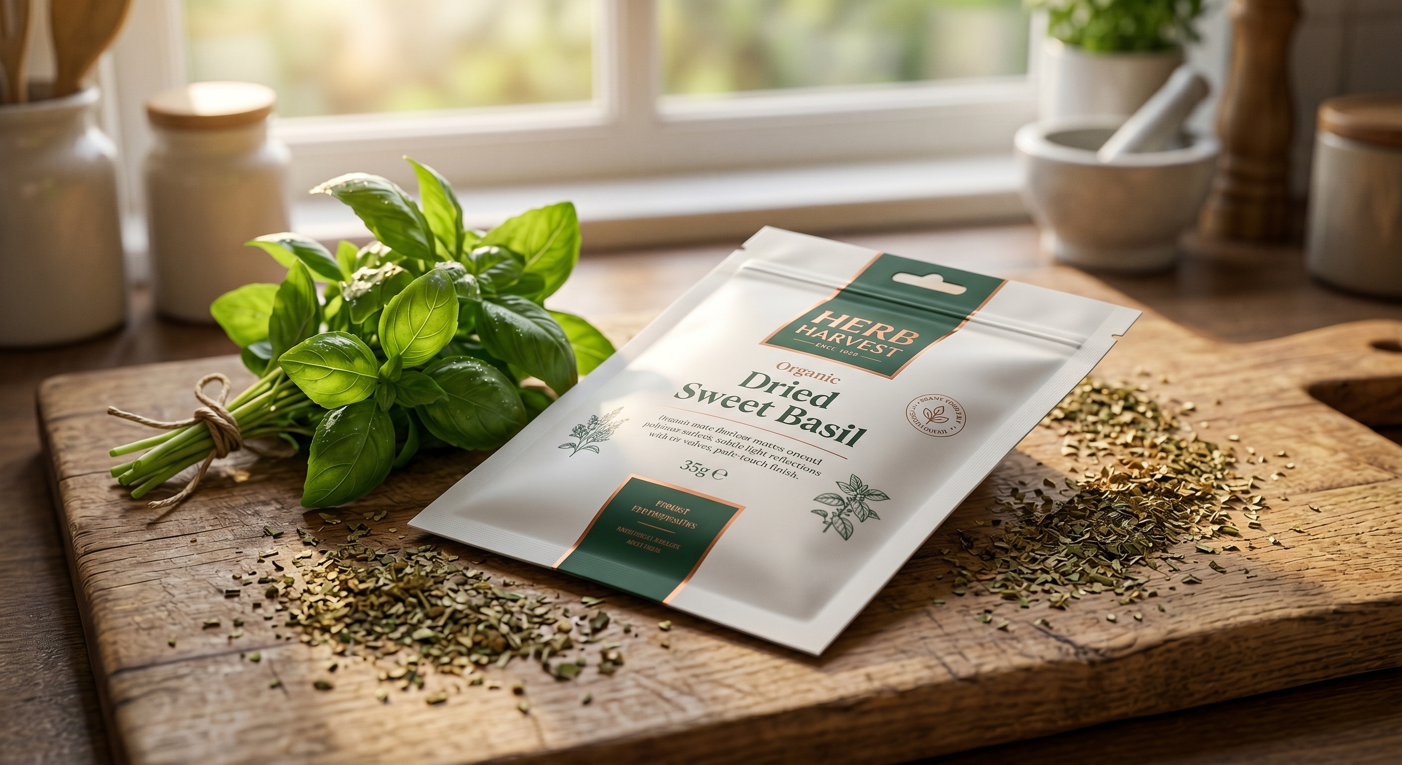Custom Printed Flat Pouch for Dried Herbs & Spices | High-Barrier Kitchen Sachet