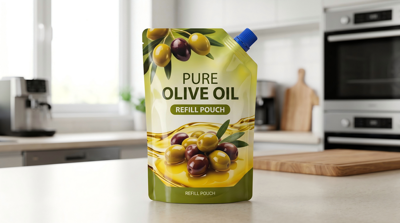 Grease-resistant edible oil spout pouch
