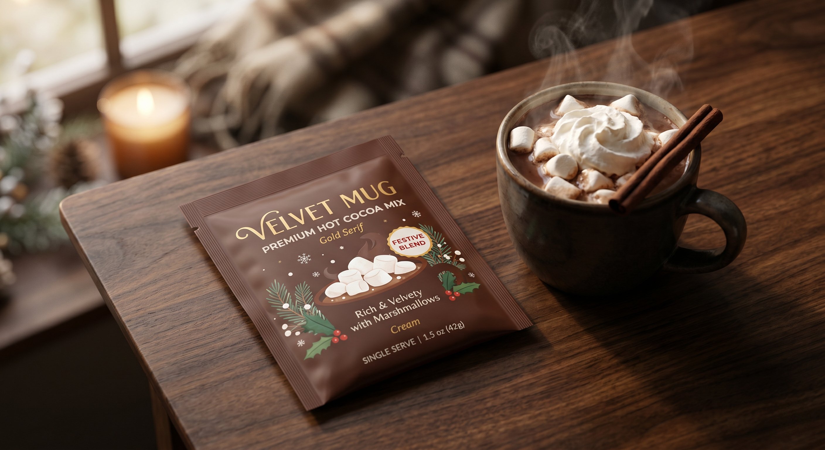 Custom Printed Flat Pouch for Hot Cocoa Mix | Gourmet Chocolate Sachet