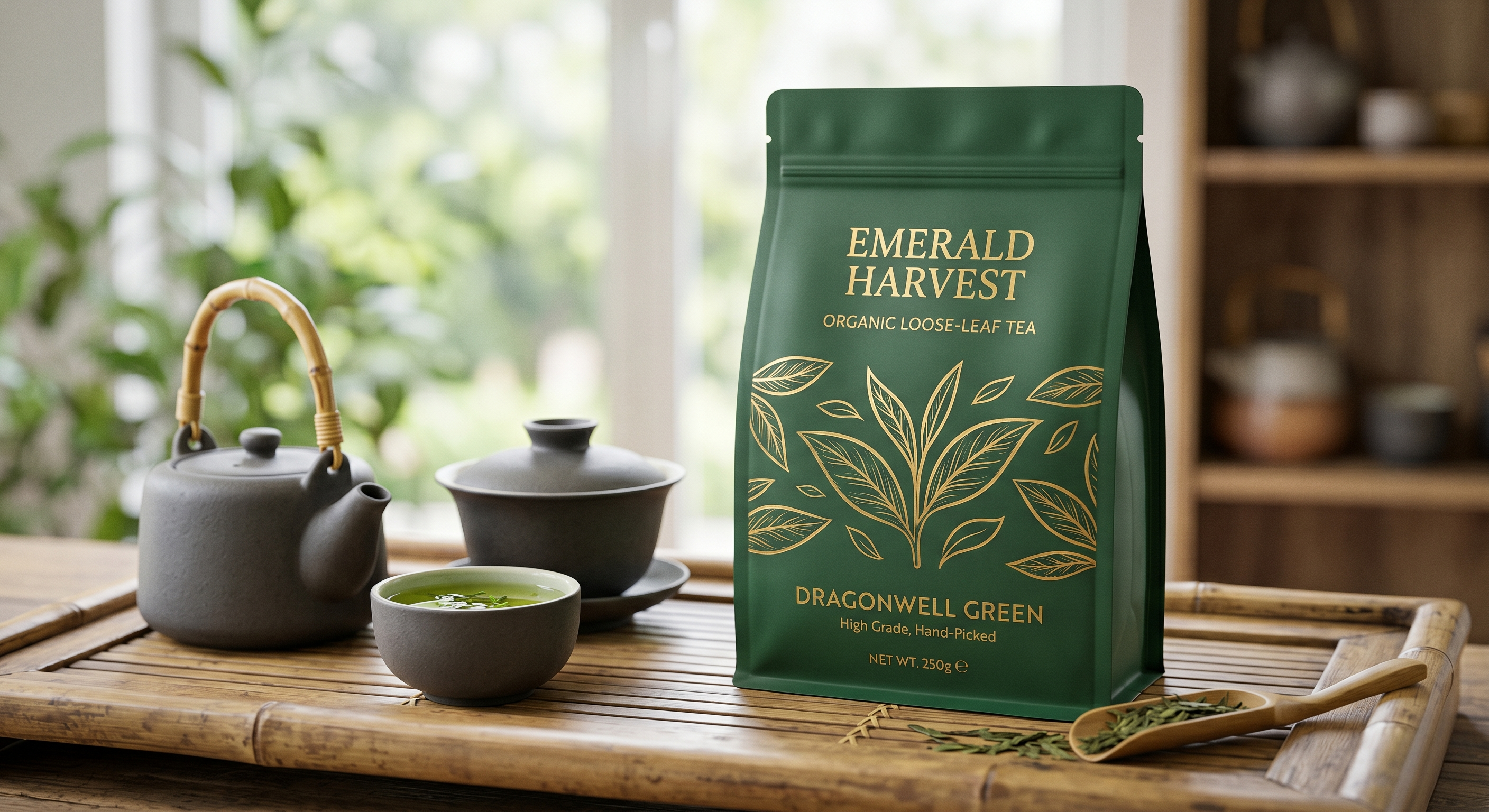 Custom Loose Leaf Tea Flat Bottom Pouches | Premium Tea Packaging