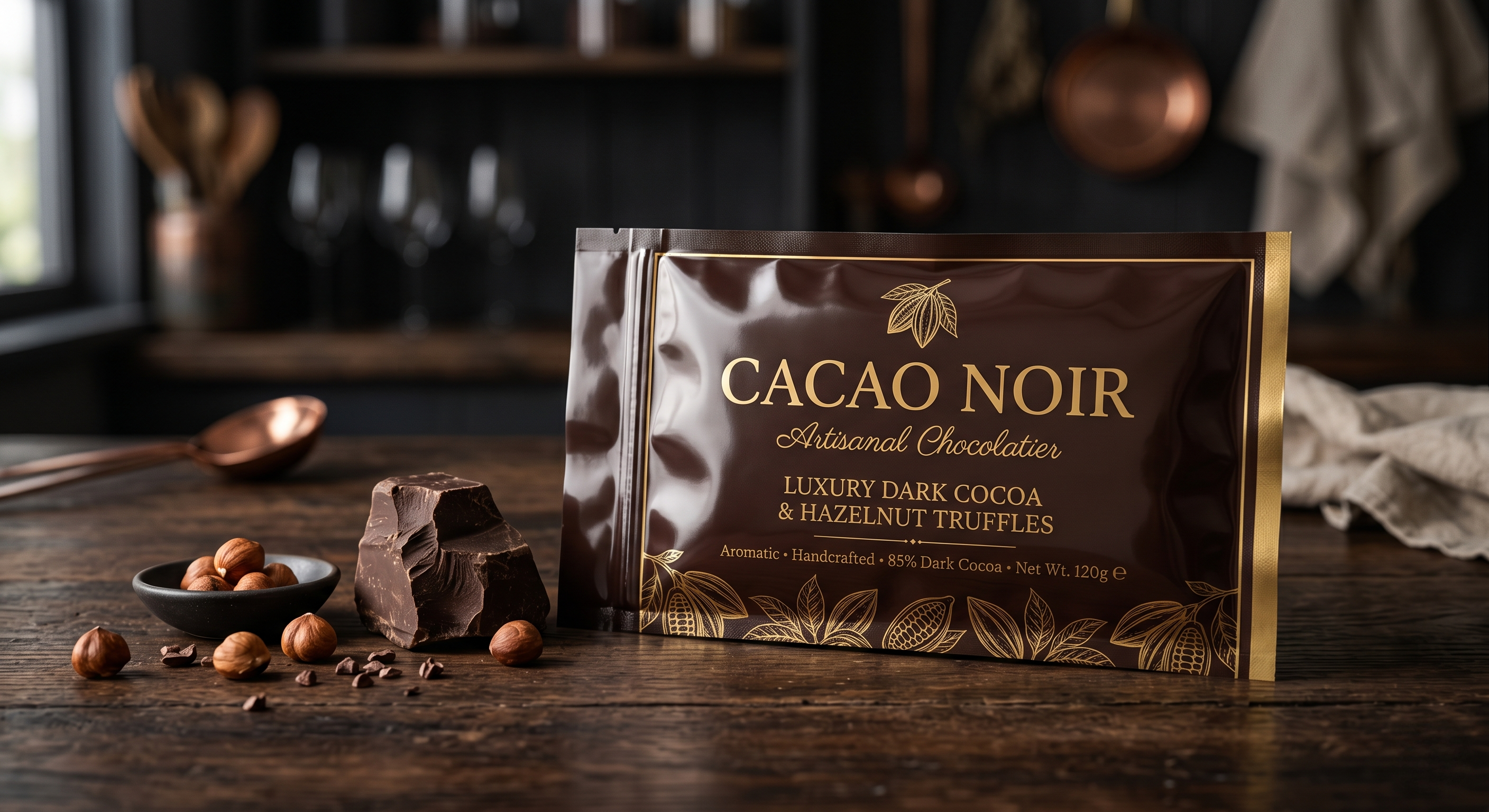 Custom Flat Pouch for Artisanal Chocolate | Grease-Resistant Candy Bag