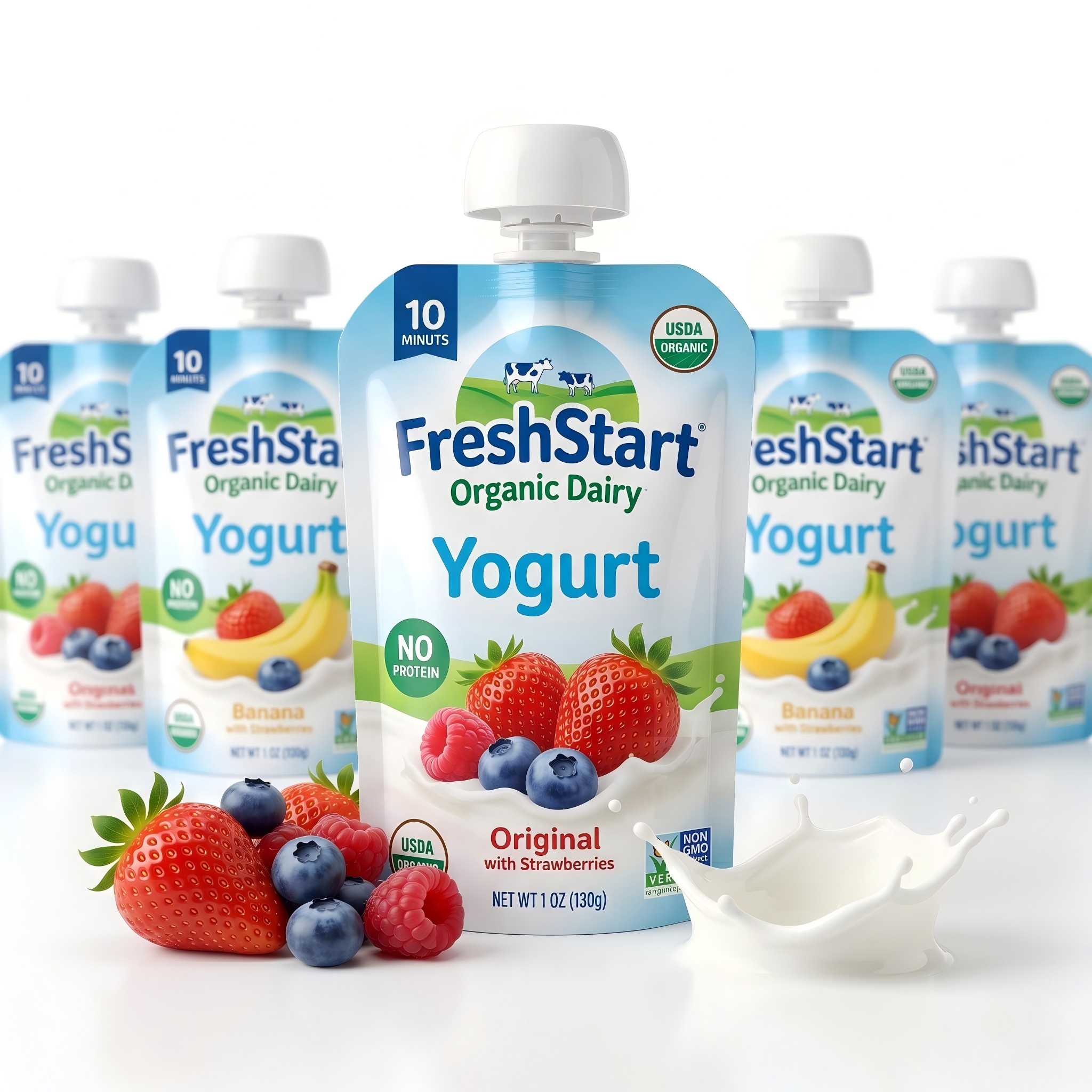 Yogurt & Dairy Squeeze Spout Pouch | Chilled Liquid Packaging
