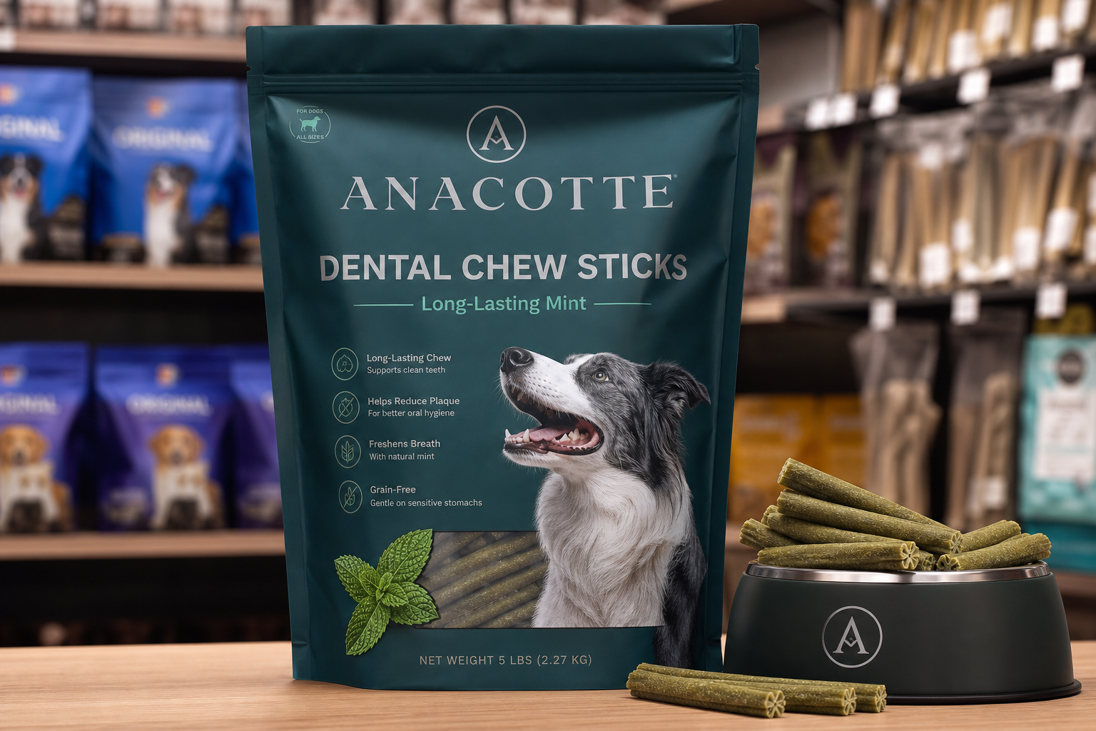 Custom Bulk Dental Chew Side Gusset Bag Packaging