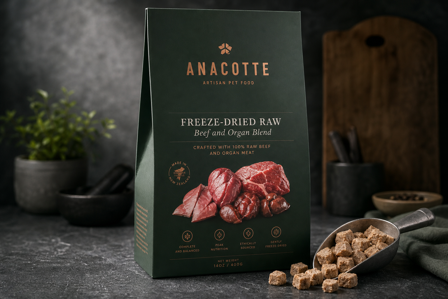 Custom Freeze-Dried Raw Dog Food Flat Bottom Pouch Packaging