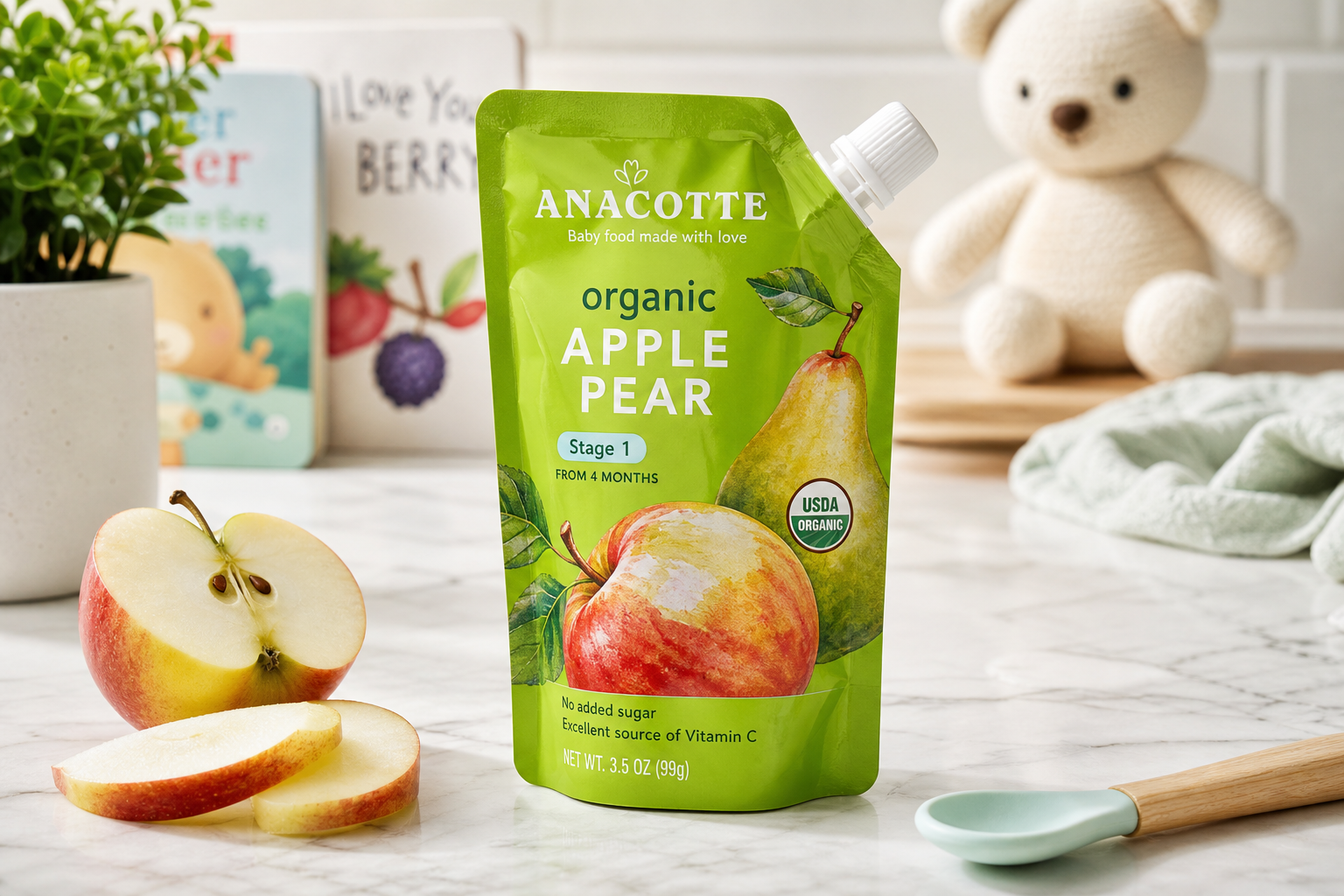 Custom Organic Fruit Baby Puree Spout Pouch Packaging