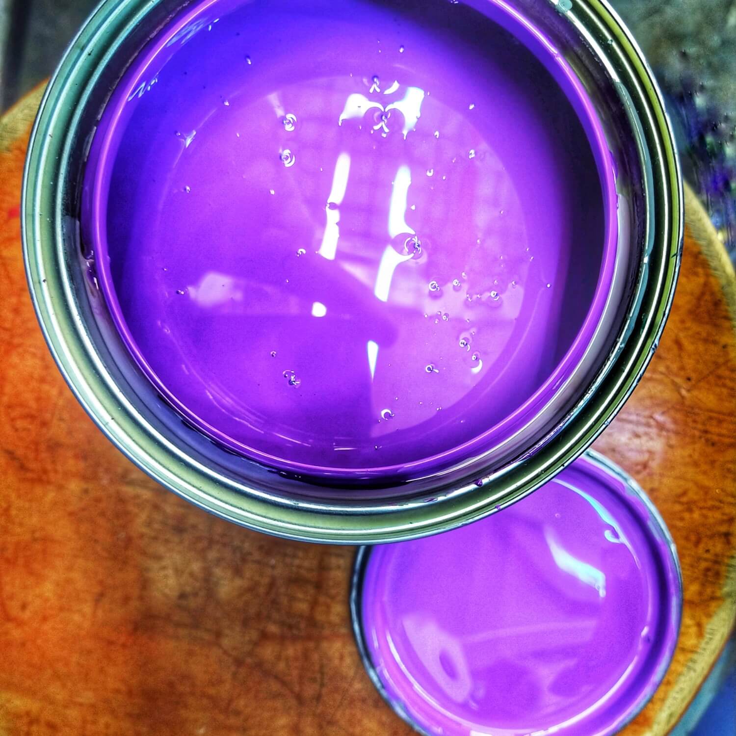 Solvent in purple color