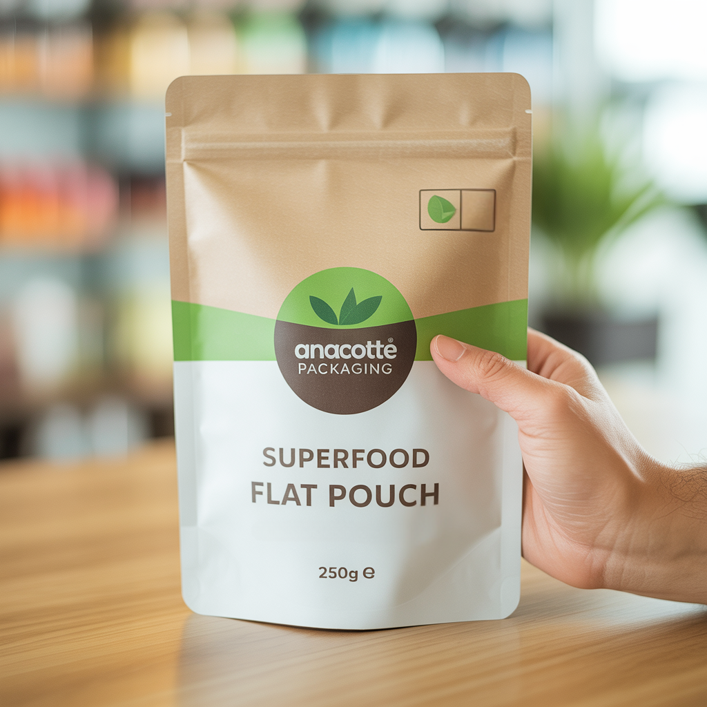 9 oz | 250 g Baking Ingredients, Superfoods and Coffee Flat Pouch Custom Packaging