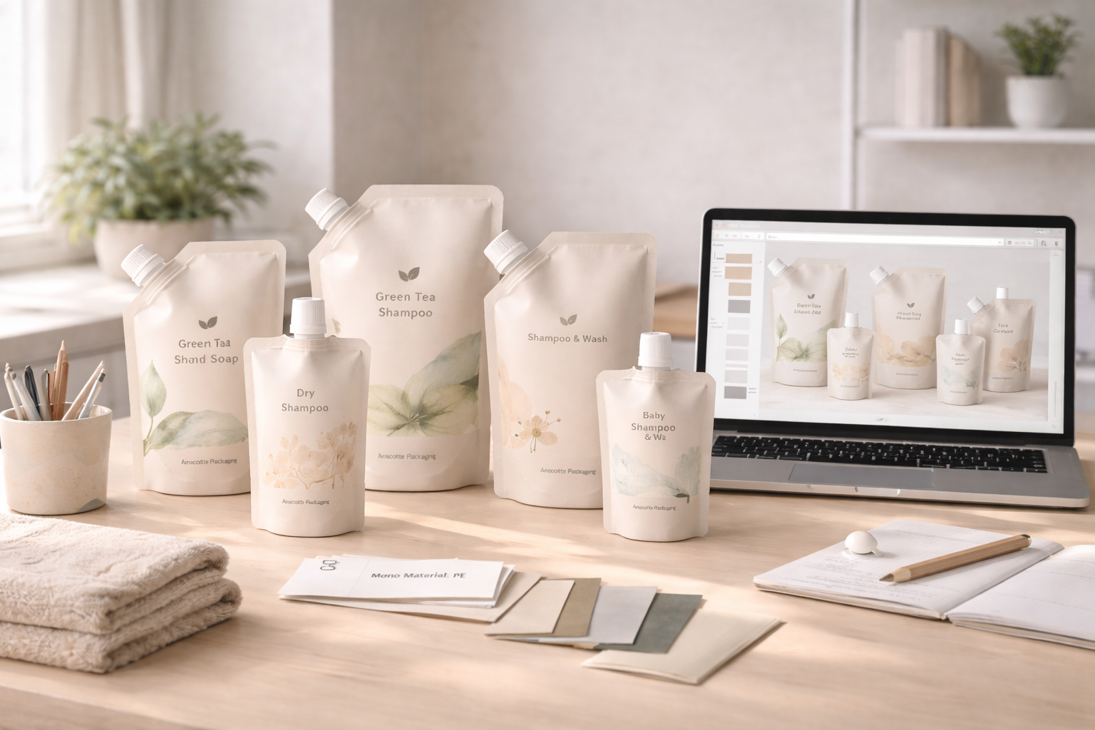 Recyclable Mono-material Spout Pouch | Custom Mono-PE Liquid & Refill Packaging