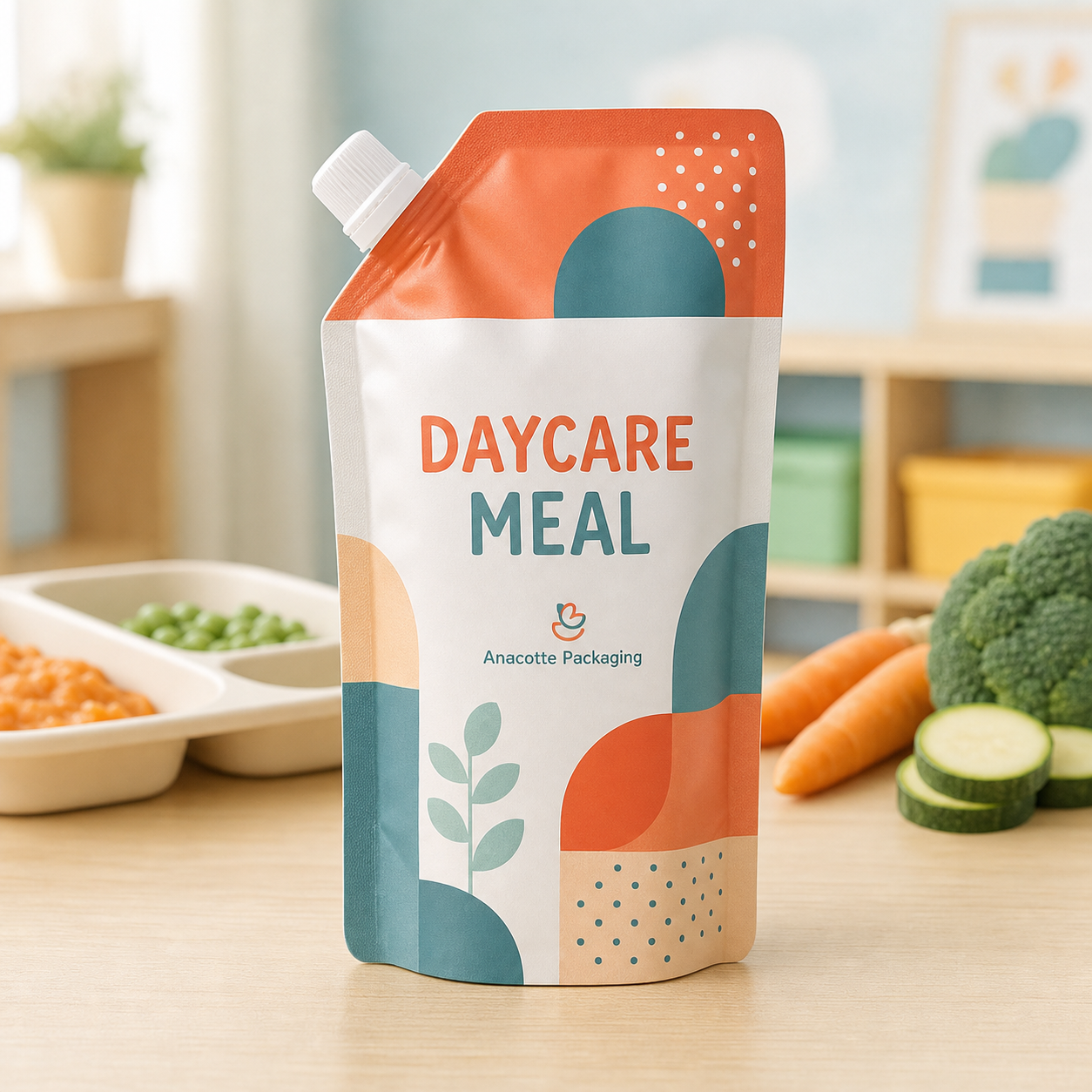 Baby food daycare meal spout pouch for portion-control pilot packs