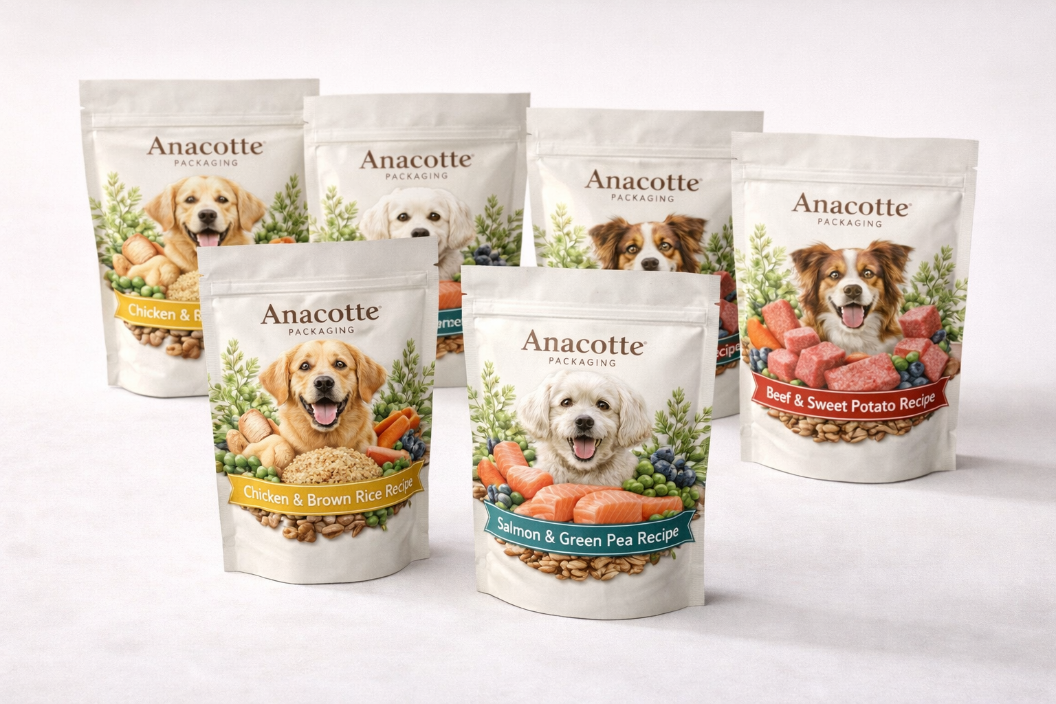 Custom Pet Food Packaging Bags | Flexible Stand Up & Flat Pouches for Pet Brands