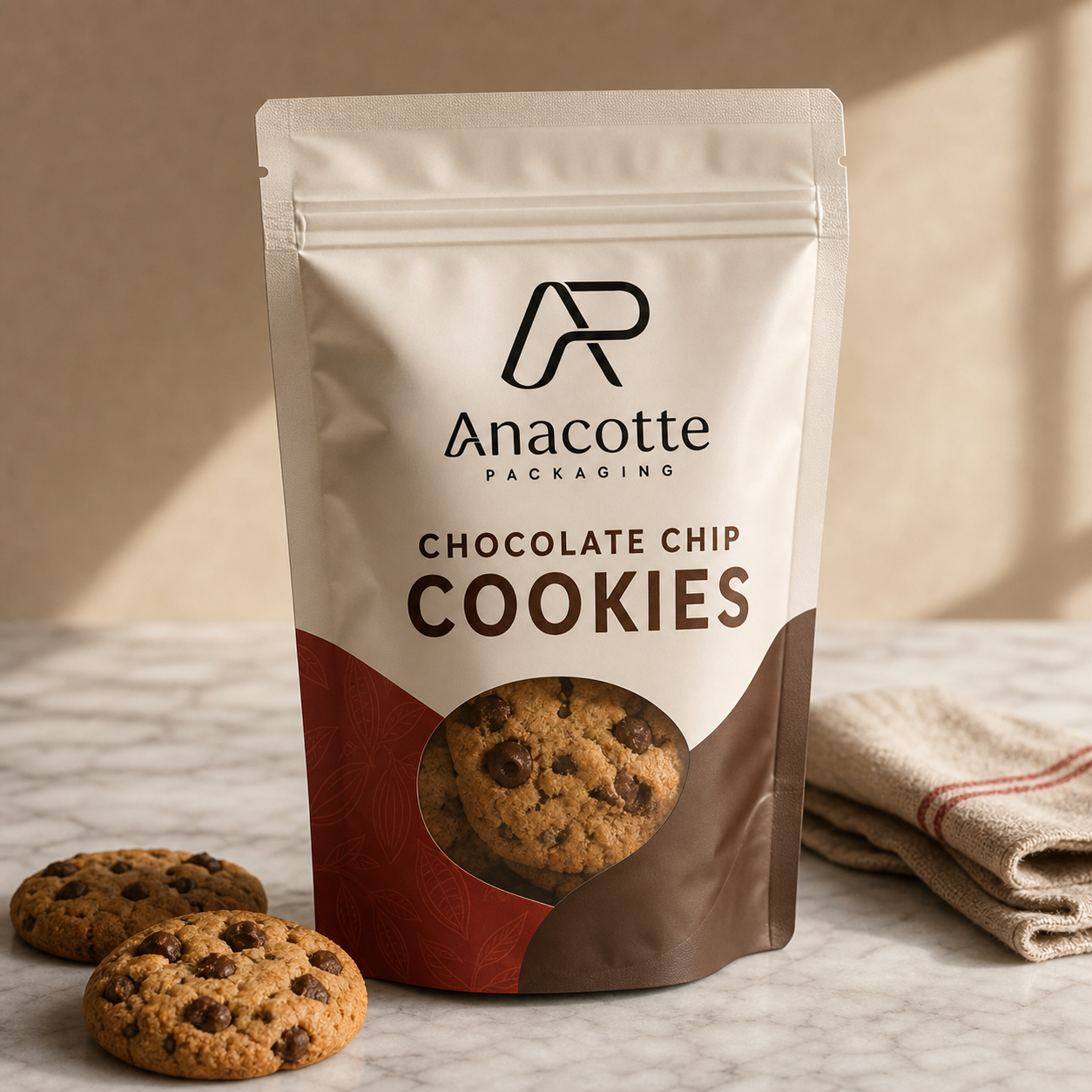 Custom cookie flavor trial stand up pouch by Anacotte Packaging