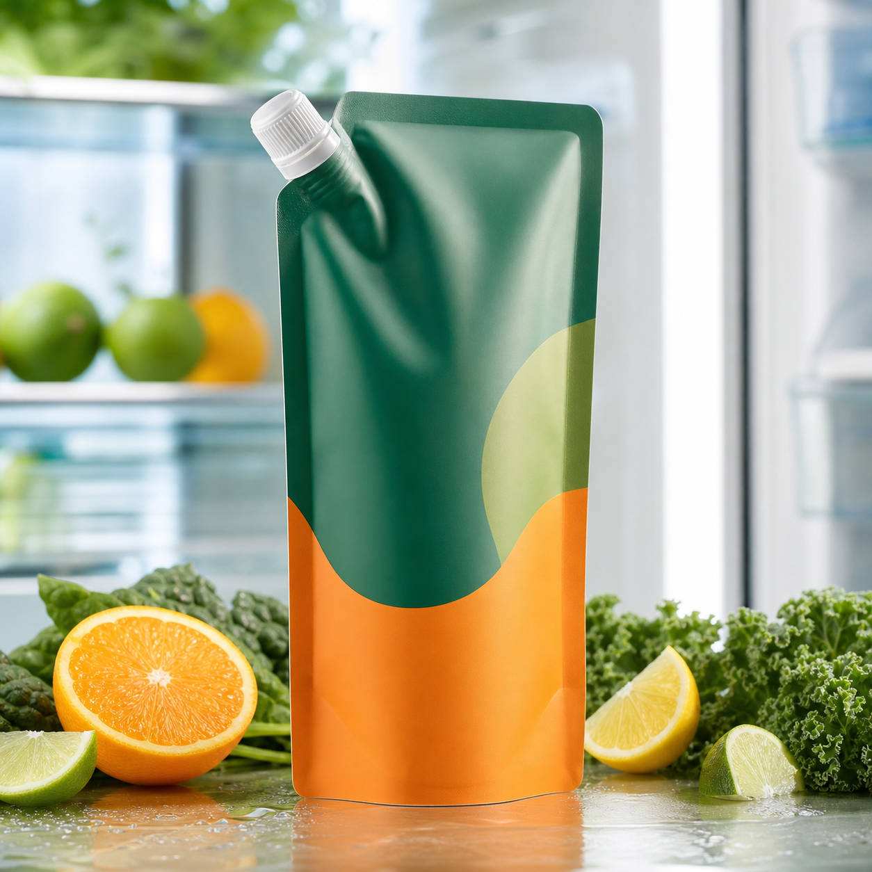 Cold-Pressed Juice Trial Spout Pouch for DTC launch packaging