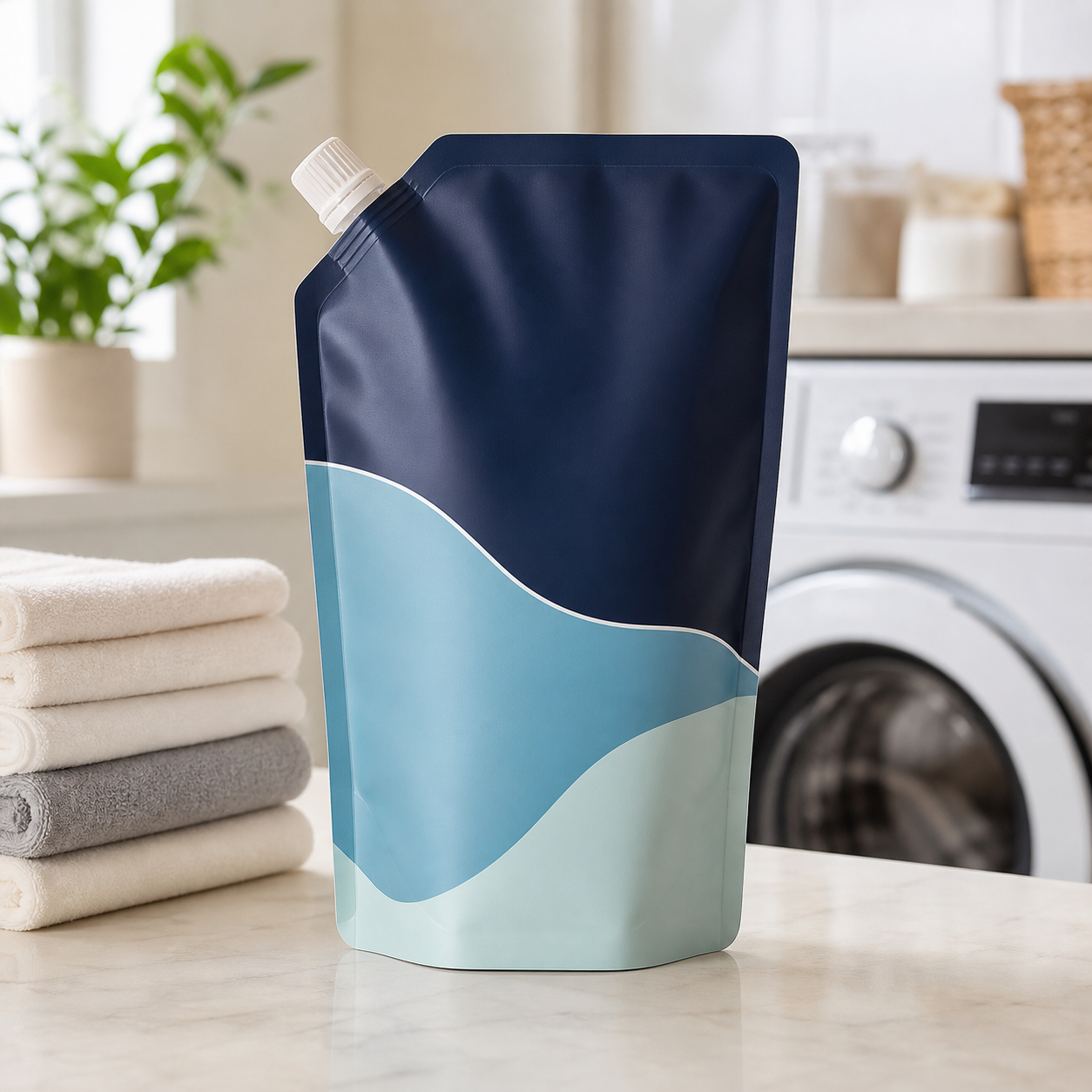 Concentrated Laundry Detergent Refill Spout Pouch for DTC subscription