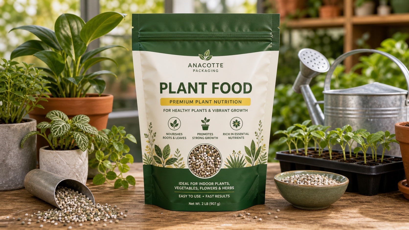 Custom Plant Food Pouch | Moisture-Controlled Garden Packaging