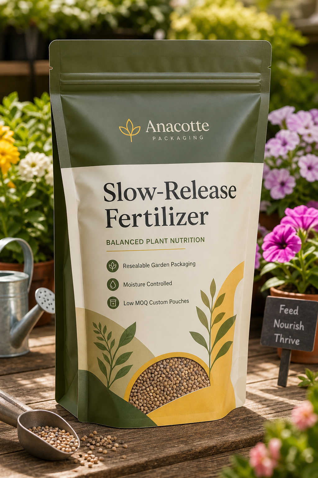 Custom Slow-Release Fertilizer Pouch | Resealable Nutrient Packaging