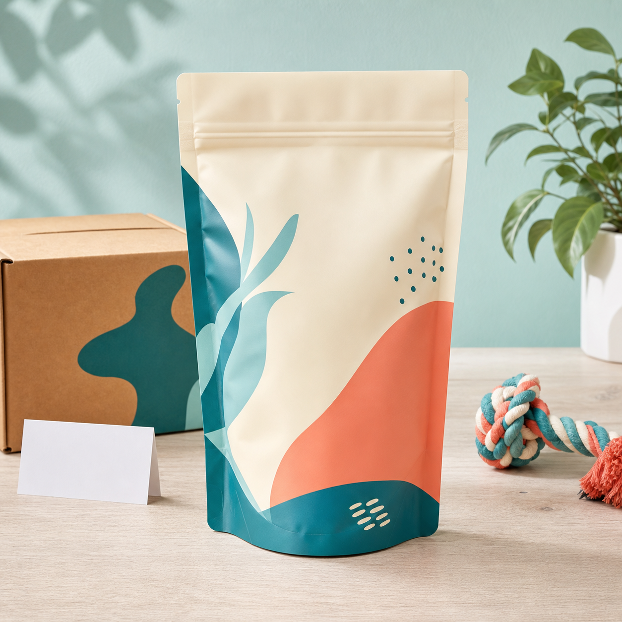 Dog treat subscription refill pouch for rotating monthly SKUs