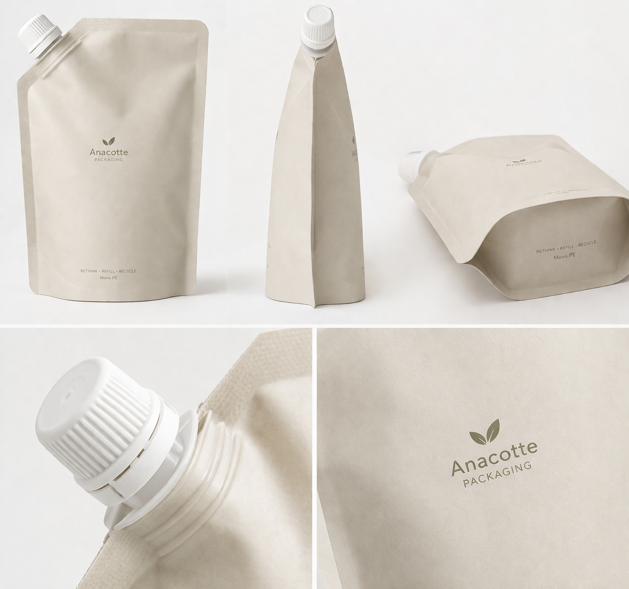 Recyclable Mono-material Spout Pouch | Custom Mono-PE Liquid & Refill Packaging
