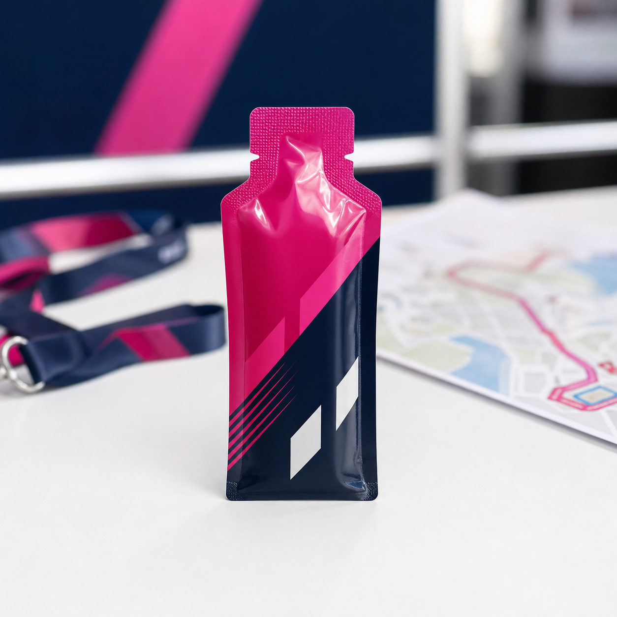 Energy gel event sample sachet packaging