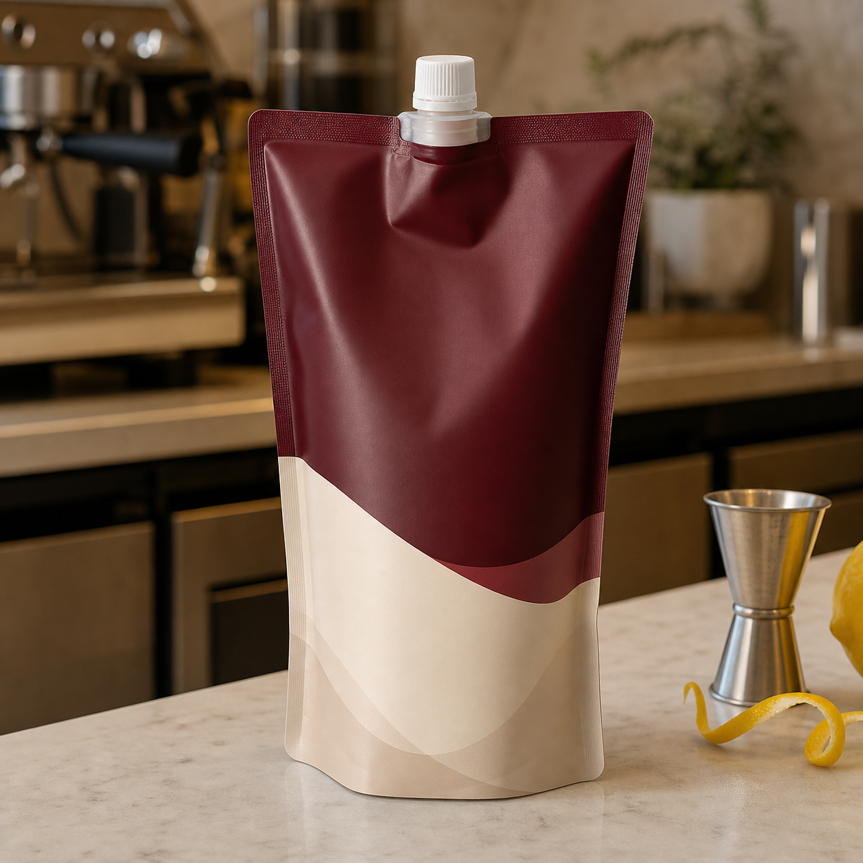 Juice Concentrate Refill Spout Pouch for cafe foodservice