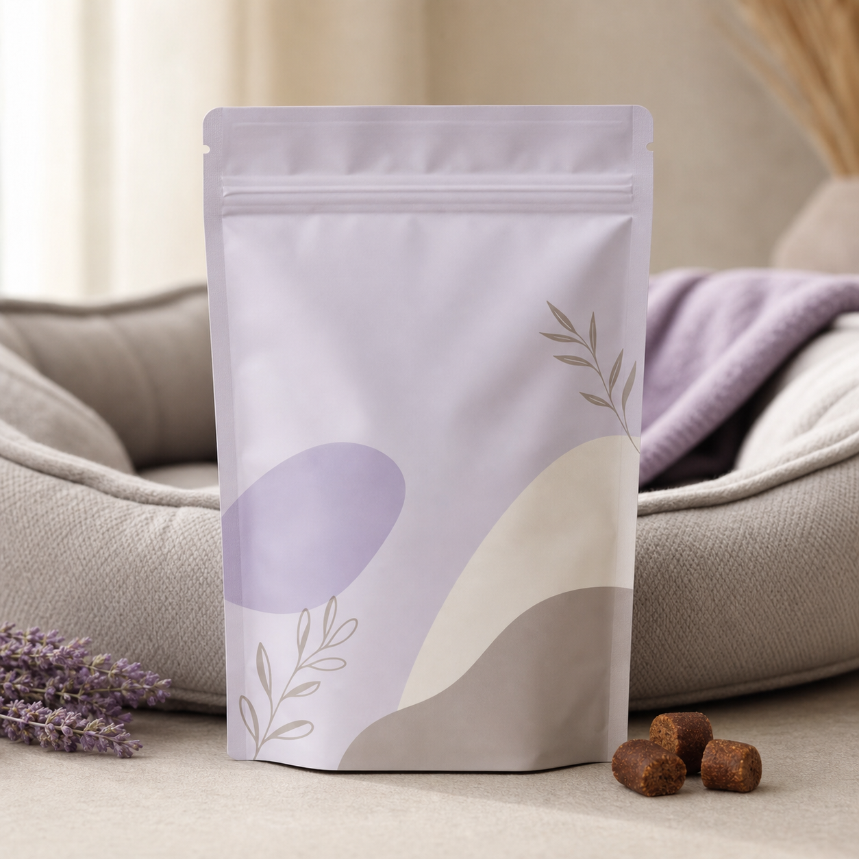 Pet supplement calming soft chew pouch for subscription refills