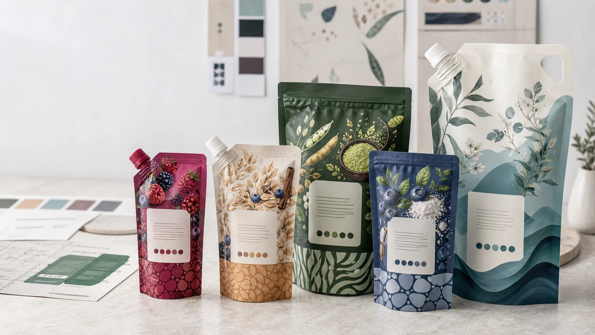 Custom printed Canadian-market spout, stand-up, pet, and refill pouch concepts