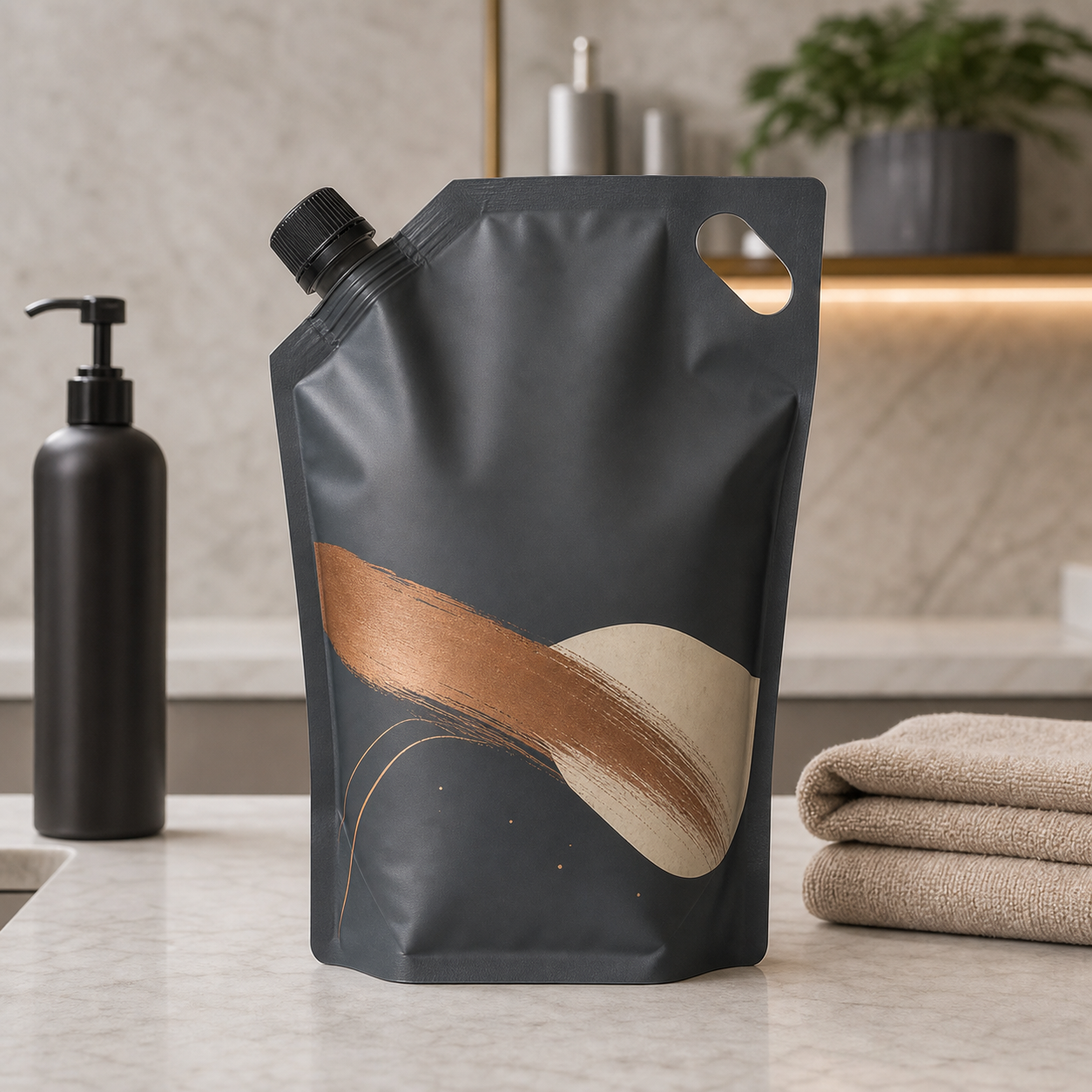 Salon backbar shampoo concentrate refill pouch for professional 1L use
