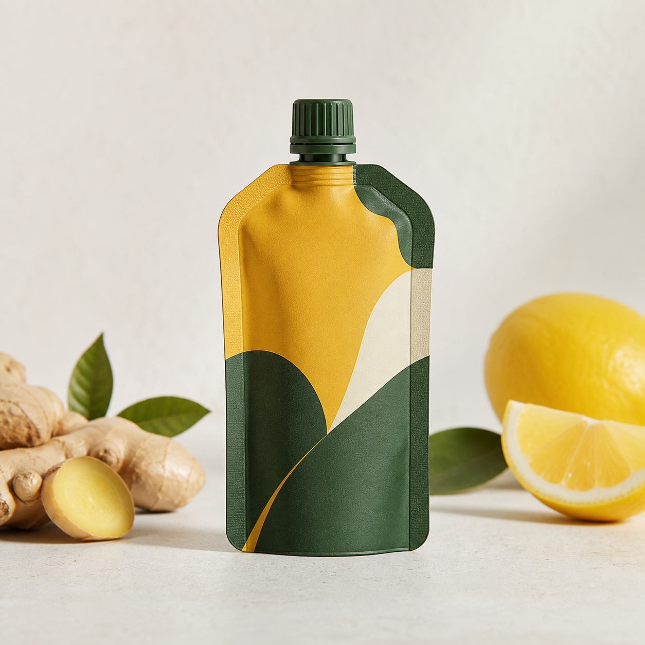 Wellness Juice Shot Mini Spout Pouch for single-serve sampling