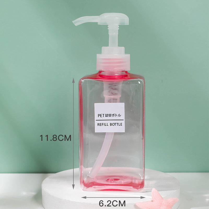 Shampoo shower gel sub-bottling empty bottle lotion press-type hand sanitizer travel cosmetics plastic bottle transparent