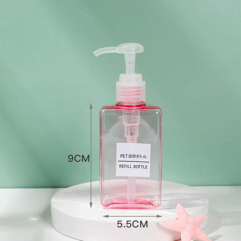 Shampoo shower gel sub-bottling empty bottle lotion press-type hand sanitizer travel cosmetics plastic bottle transparent