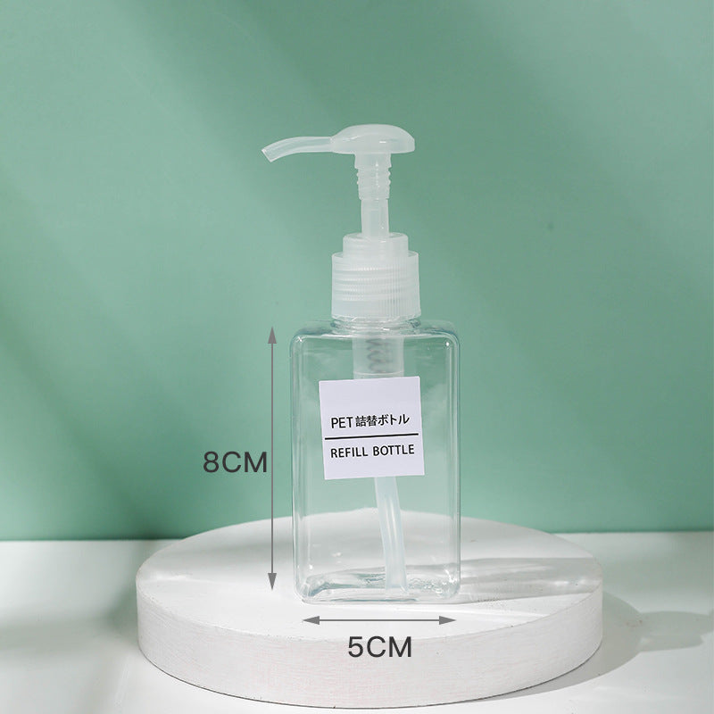 Shampoo shower gel sub-bottling empty bottle lotion press-type hand sanitizer travel cosmetics plastic bottle transparent