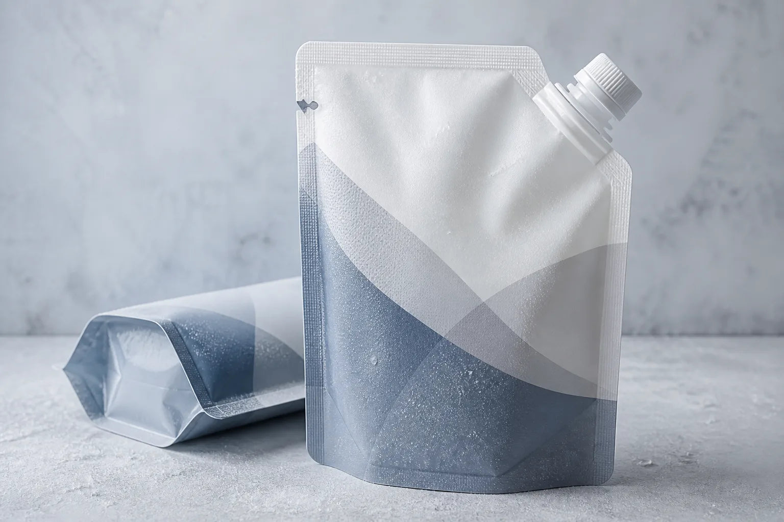 Unbranded freezer-ready beverage pouch with a reclosable spout